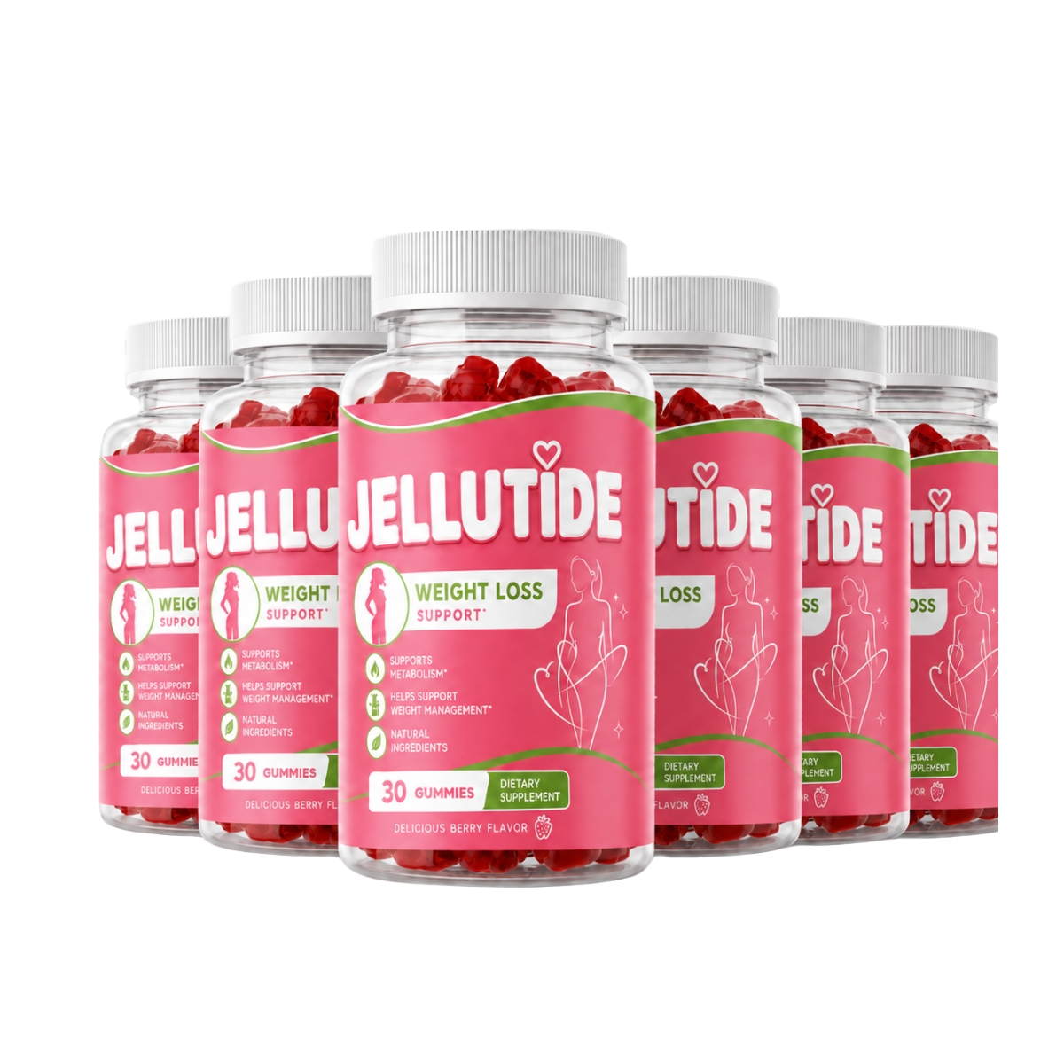 6 bottles of Jellutide gummies